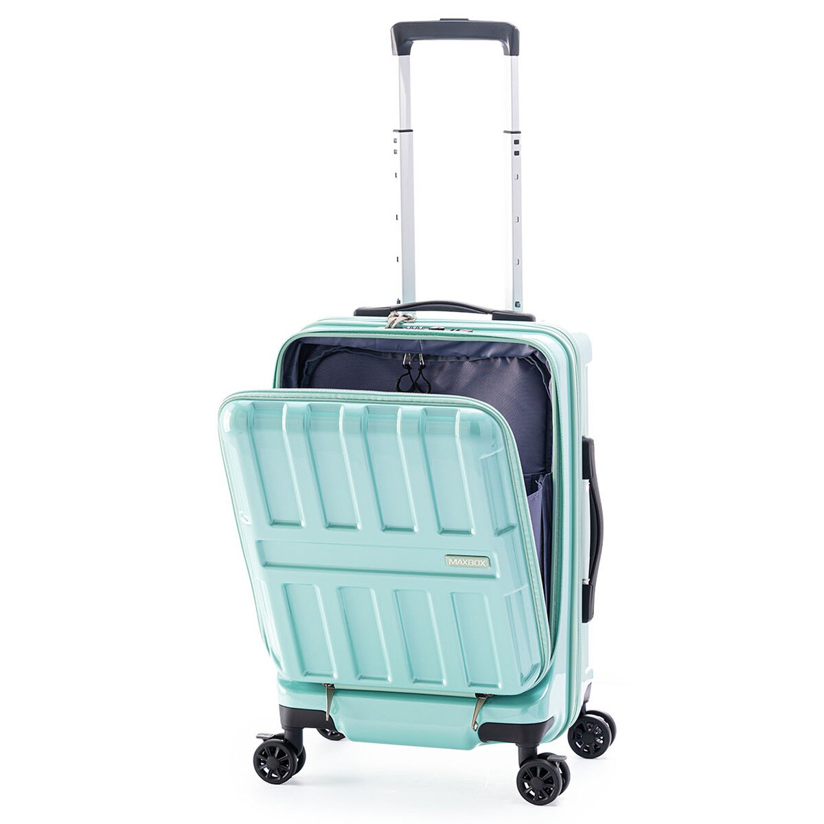 フロントオープンジッパータイプ キャリーケース 36L(ミントブルー