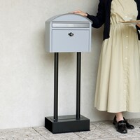 玄関をおしゃれに彩るスタンドポスト(クールグレー)