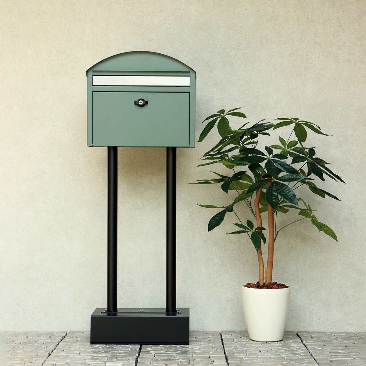 MJ PT FIO スタンドポスト 郵便ポスト グリーン MJ PT FIO スタンド