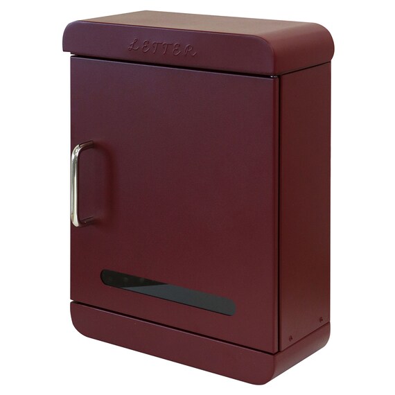 北欧風壁掛けタイプの郵便ポスト(ボルドー) 2枚目画像