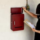 北欧風壁掛けタイプの郵便ポスト(ボルドー) 5枚目画像
