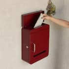北欧風壁掛けタイプの郵便ポスト(ボルドー) 6枚目画像