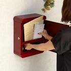 北欧風壁掛けタイプの郵便ポスト(ボルドー) 8枚目画像