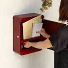 北欧風壁掛けタイプの郵便ポスト(ボルドー) 8枚目画像