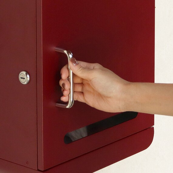 北欧風壁掛けタイプの郵便ポスト(ボルドー) 11枚目画像