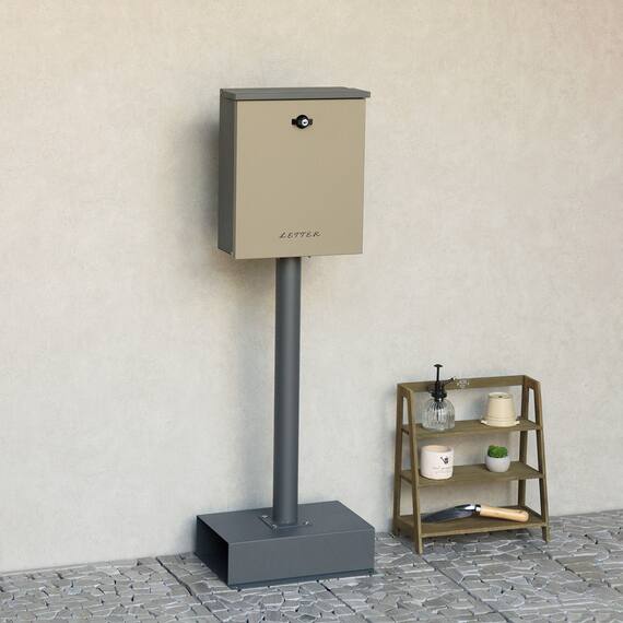 置くだけで使用可能なスタンドタイプの郵便ポスト(ミルクティーベージュ) 4枚目画像