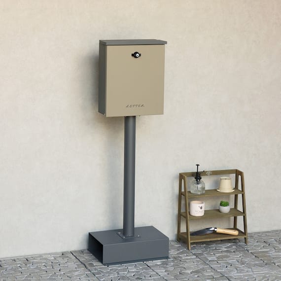 置くだけで使用可能なスタンドタイプの郵便ポスト(ミルクティーベージュ) 4枚目画像