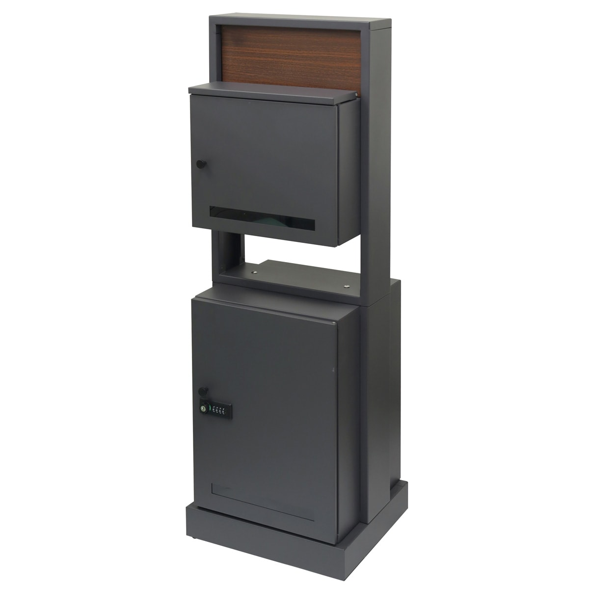 工事不要な門柱型宅配ボックス付きポスト(ダークグレー) | ニトリ