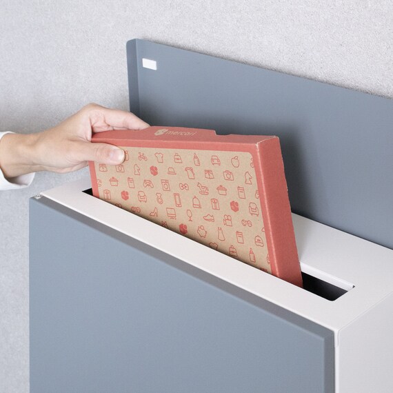 大容量壁掛けタイプの郵便ポスト(スモーキーブルー) 8枚目画像