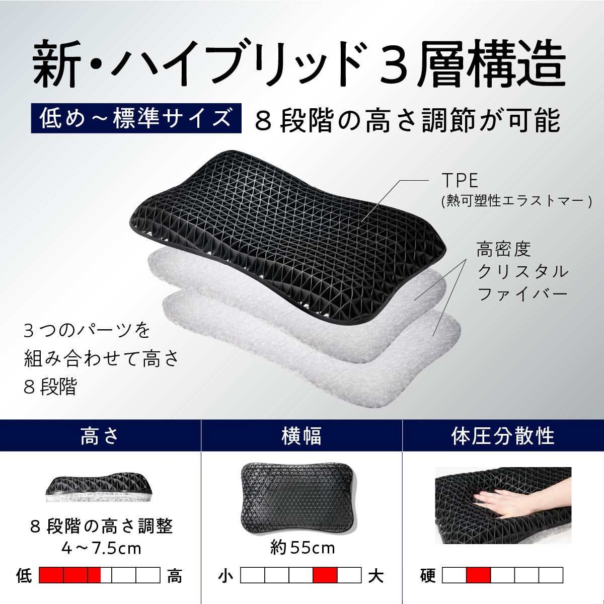 新品ヒツジのいらない枕 新ハイブリッド3層構造まくら高さ調整可　さらさらカバー付 Amazon｜ヒツジのいらない枕 枕 まくら テンセル枕カバー付き