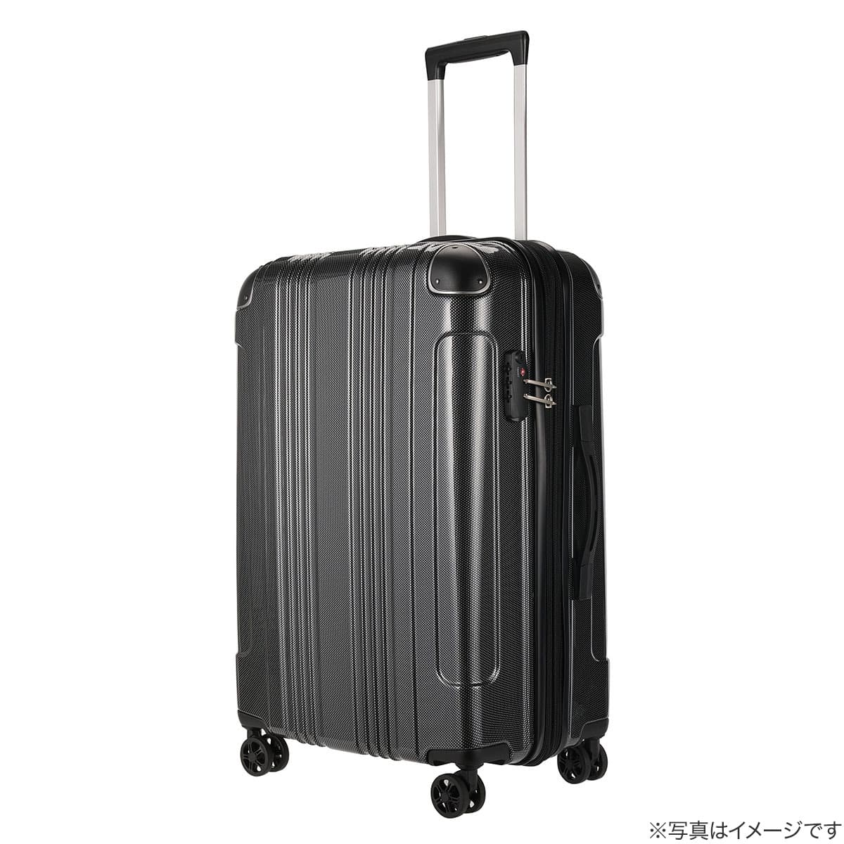 拡張 ジッパータイプ キャリーケース 32-38L (カーボンブラック