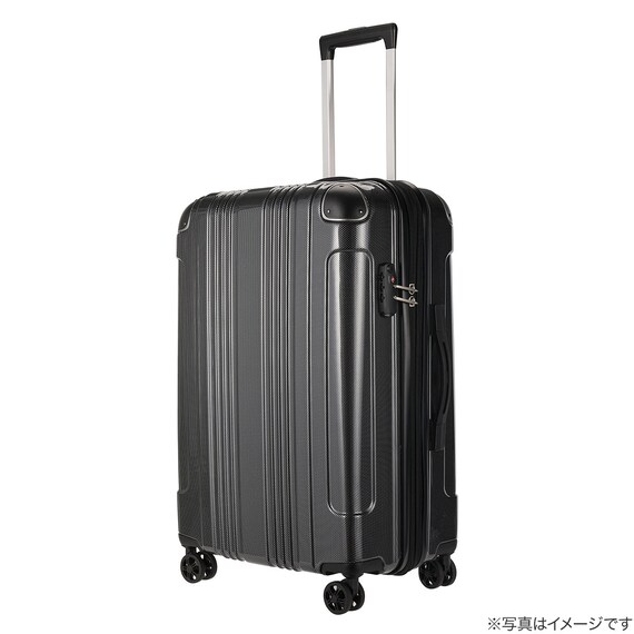 拡張 ジッパータイプ キャリーケース 32-38L (カーボンブラック) 3枚目画像
