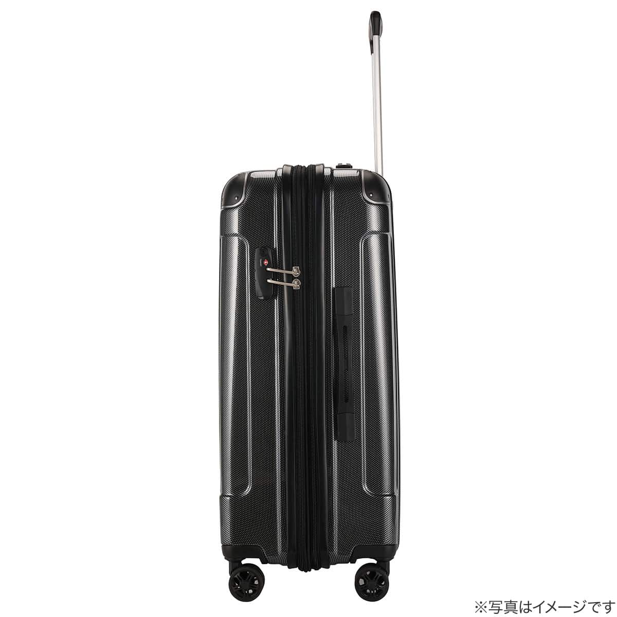 拡張 ジッパータイプ キャリーケース 32-38L (カーボンブラック