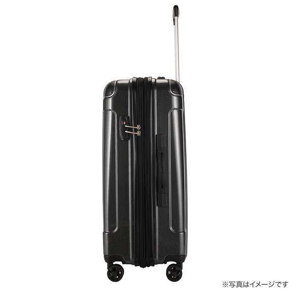 拡張 ジッパータイプ キャリーケース 32-38L (カーボンブラック) 7枚目画像