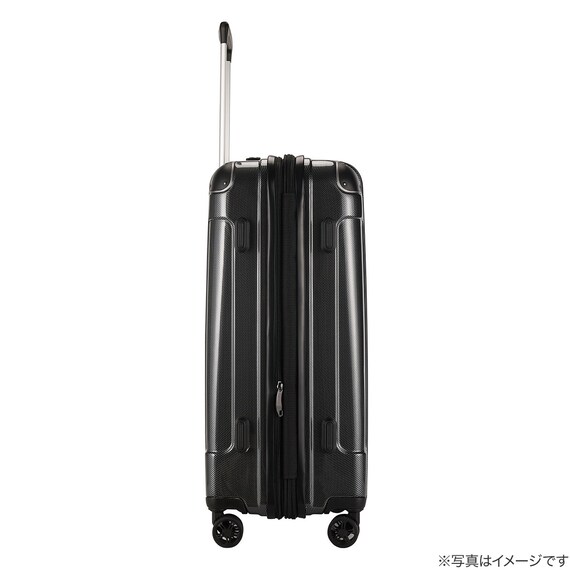 拡張 ジッパータイプ キャリーケース 32-38L (カーボンブラック) 8枚目画像