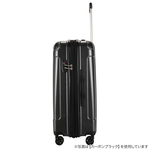 拡張 ジッパータイプ キャリーケース 32-38L (カーボンホワイト) 7枚目画像