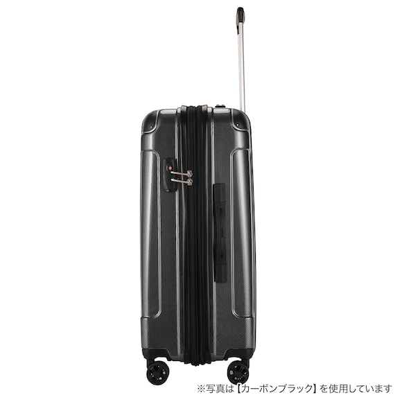 拡張 ジッパータイプ キャリーケース 32-38L (カーボンホワイト) 7枚目画像