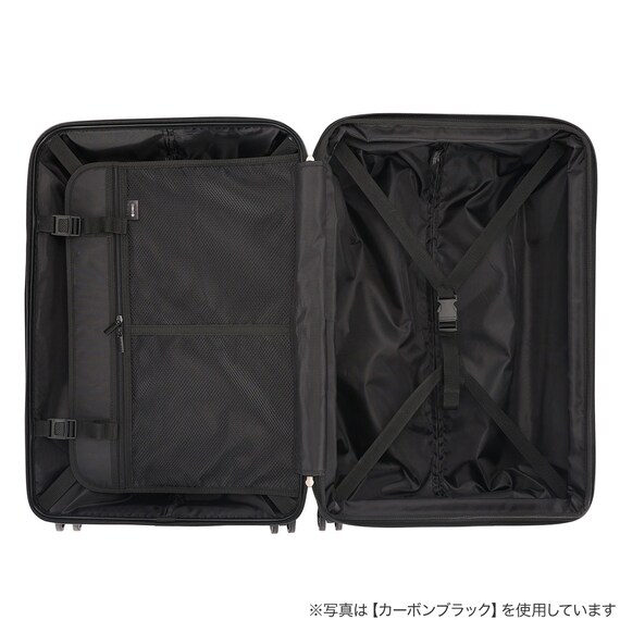 拡張 ジッパータイプ キャリーケース 32-38L (カーボンホワイト) 14枚目画像