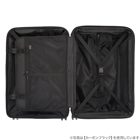 拡張 ジッパータイプ キャリーケース 32-38L (カーボンホワイト) 14枚目画像