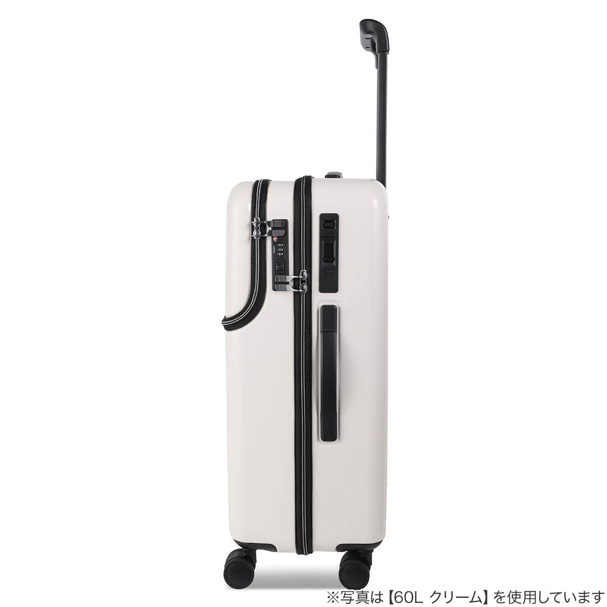 トップオープン ジッパータイプ キャリーケース 38L (ブラック