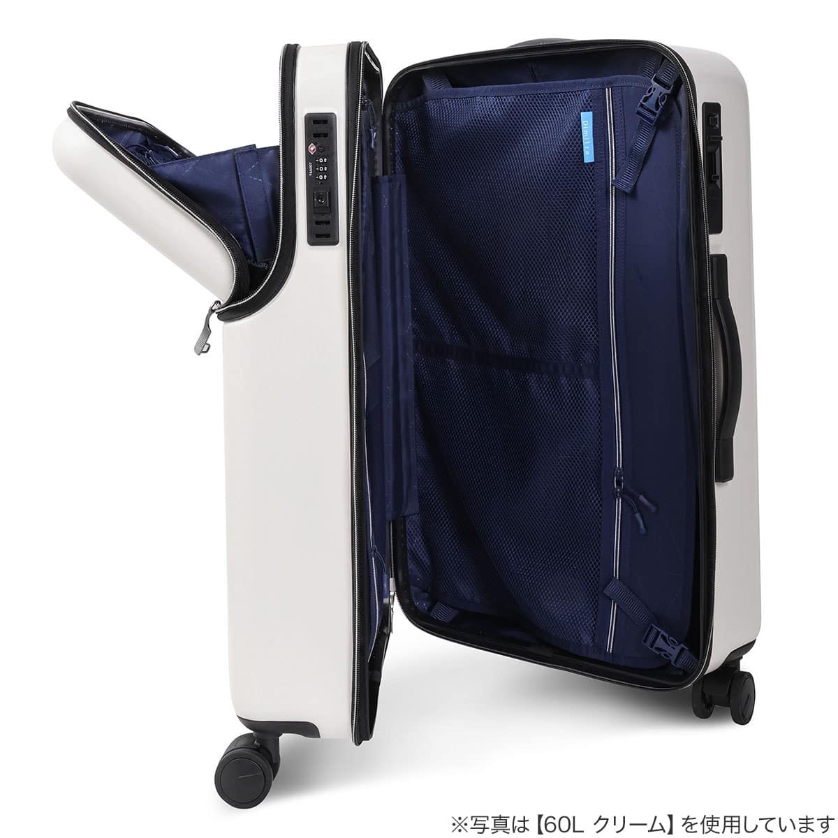 トップオープン ジッパータイプ キャリーケース 38L (ブラック