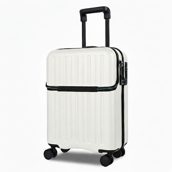 トップオープン ジッパータイプ キャリーケース 38L (クリーム) 1枚目画像