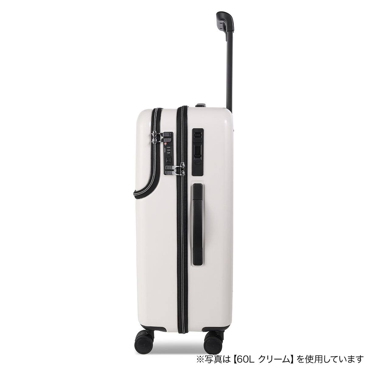 トップオープン ジッパータイプ キャリーケース 38L (クリーム