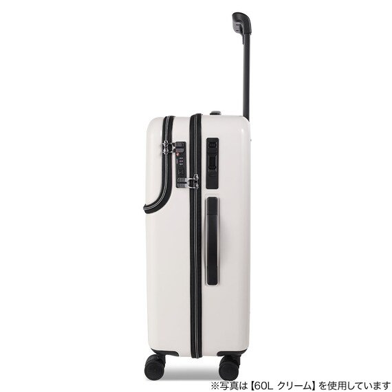 トップオープン ジッパータイプ キャリーケース 38L (クリーム) 2枚目画像