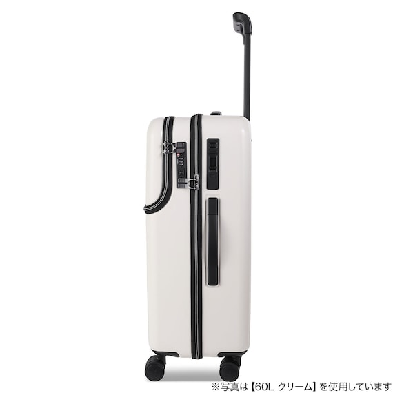 トップオープン ジッパータイプ キャリーケース 38L (クリーム) 2枚目画像