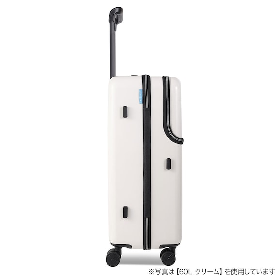 トップオープン ジッパータイプ キャリーケース 38L (クリーム) 4枚目画像