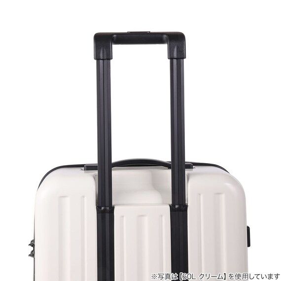 トップオープン ジッパータイプ キャリーケース 38L (クリーム) 5枚目画像