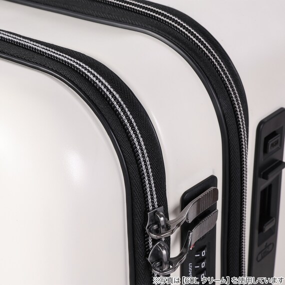 トップオープン ジッパータイプ キャリーケース 38L (クリーム) 12枚目画像