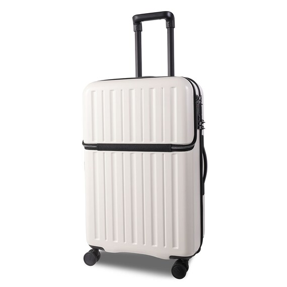 トップオープン ジッパータイプ キャリーケース 60L (クリーム) 1枚目画像