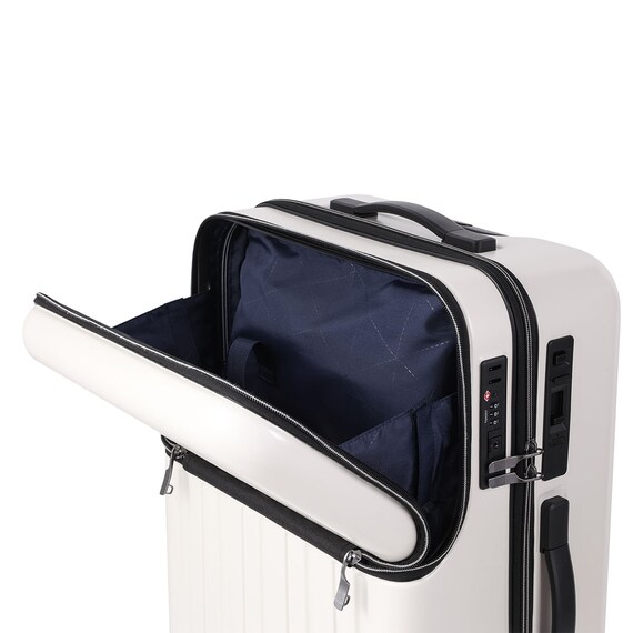 トップオープン ジッパータイプ キャリーケース 60L (クリーム) 17枚目画像