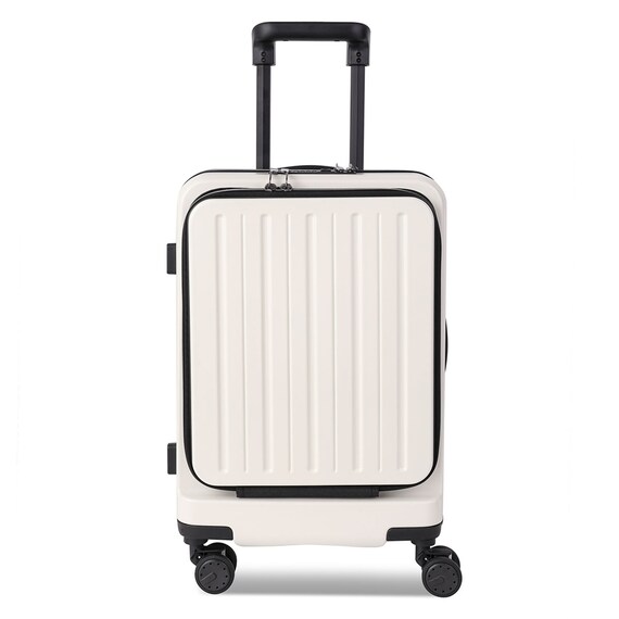 フロントオープン ジッパータイプ キャリーケース 38L (クリーム) 1枚目画像