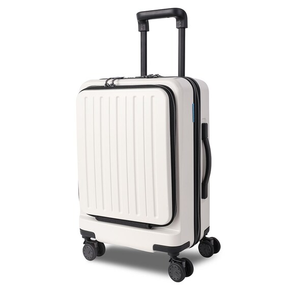 フロントオープン ジッパータイプ キャリーケース 38L (クリーム) 2枚目画像