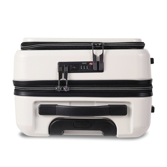 フロントオープン ジッパータイプ キャリーケース 38L (クリーム) 6枚目画像