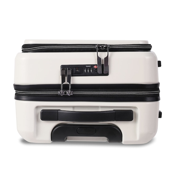 フロントオープン ジッパータイプ キャリーケース 38L (クリーム) 6枚目画像