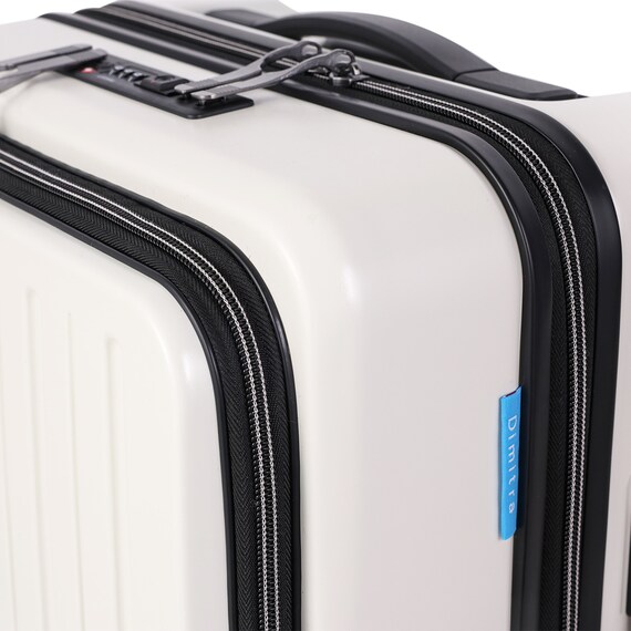 フロントオープン ジッパータイプ キャリーケース 38L (クリーム) 9枚目画像