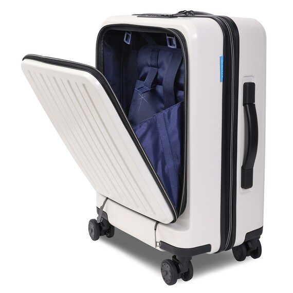 フロントオープン ジッパータイプ キャリーケース 38L (クリーム) 17枚目画像