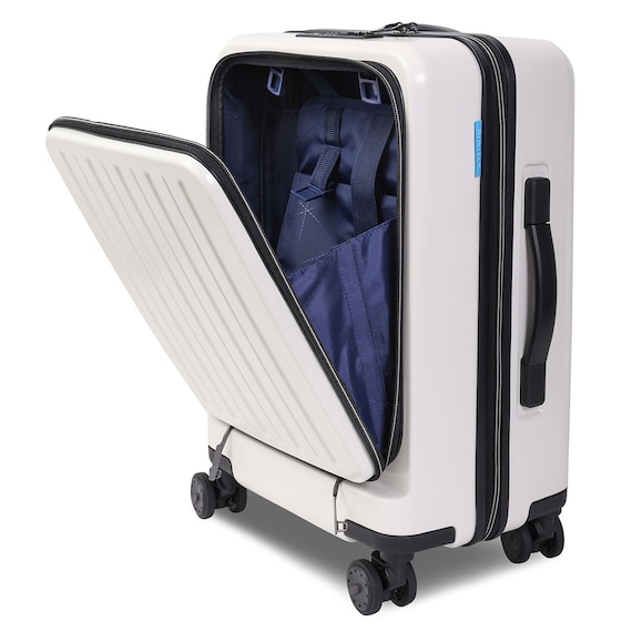 フロントオープン ジッパータイプ キャリーケース 38L (クリーム) 17枚目画像