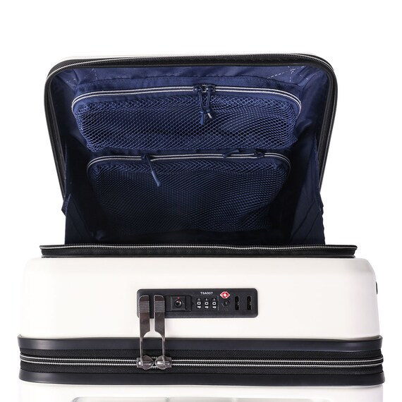 フロントオープン ジッパータイプ キャリーケース 38L (クリーム) 18枚目画像