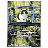 アートボード 睡蓮と猫