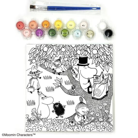 ぬりえキャンバス 木の上のムーミンパパ (200×200) 1枚目画像