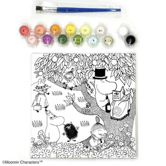 ぬりえキャンバス 木の上のムーミンパパ (200×200) 1枚目画像