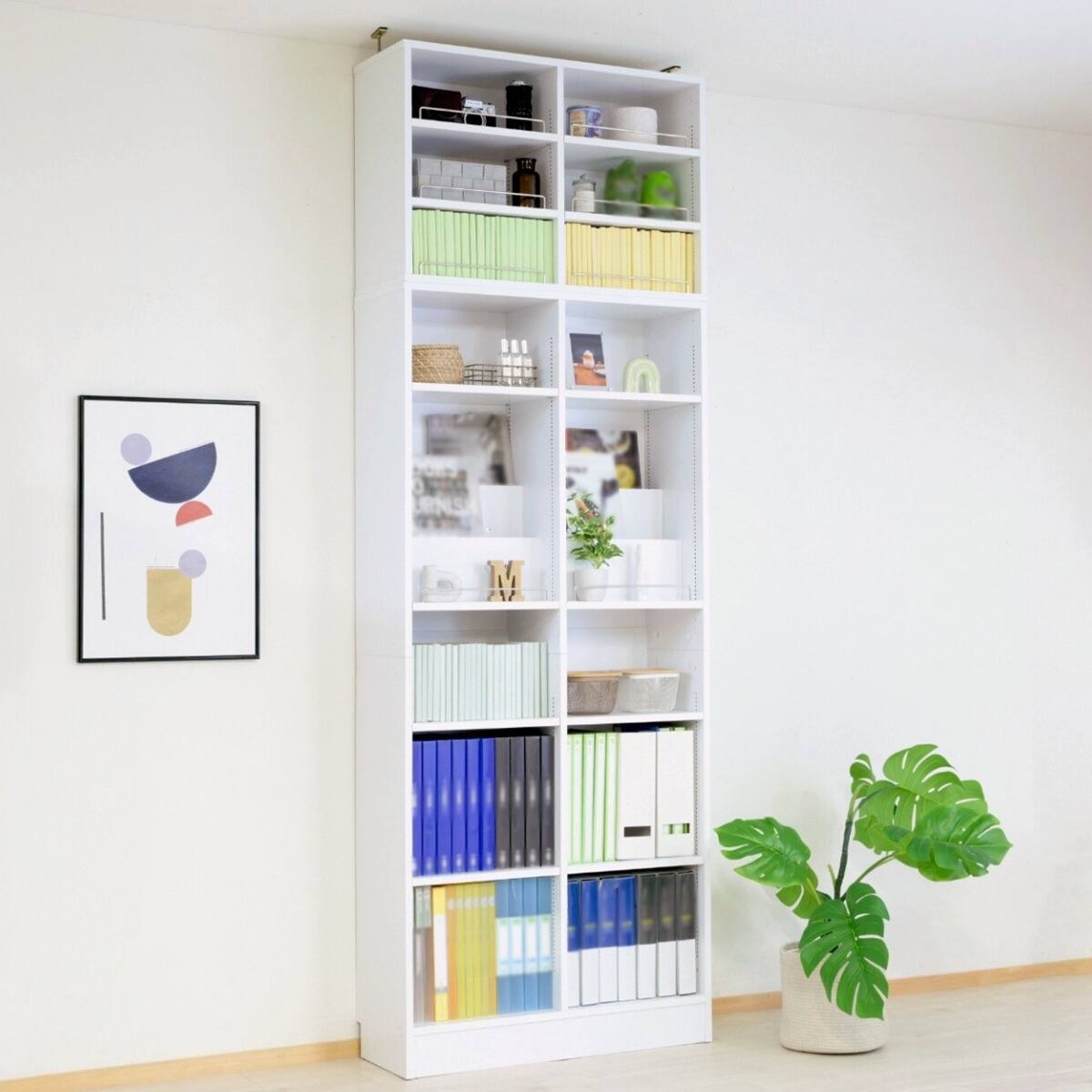 表紙を見せて収納できる本棚 [深型タイプ] (幅81cm ハイタイプ