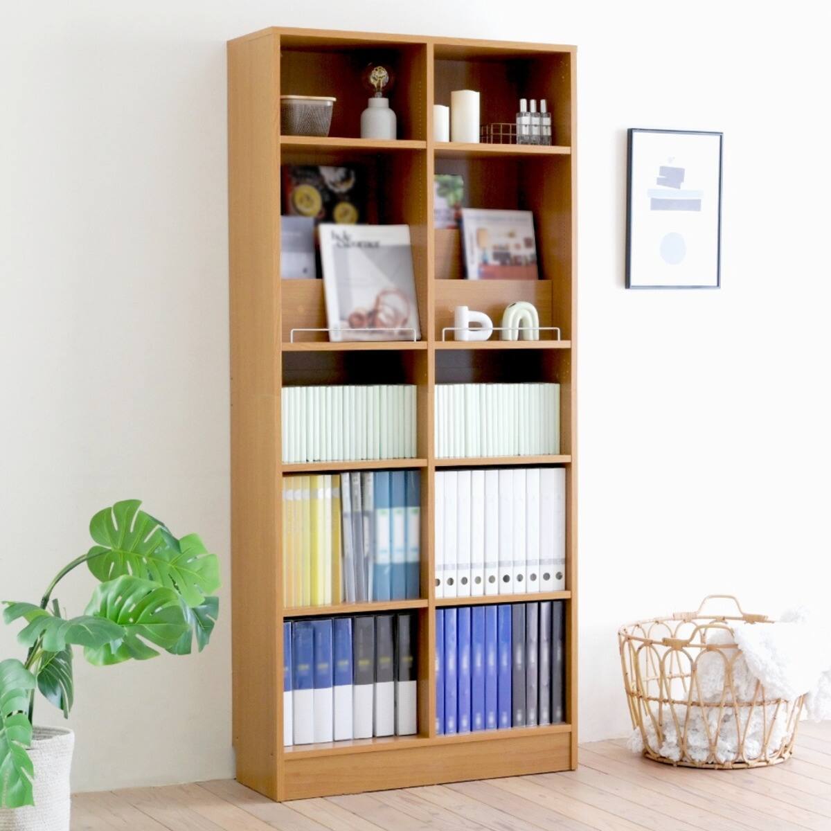 表紙を見せて収納できる本棚 [深型タイプ] (幅42cm ダークブラウン