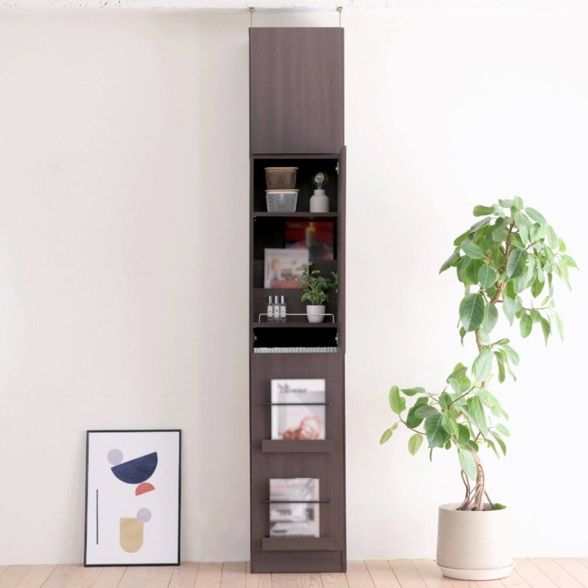 表紙を見せて収納できる本棚 [深型タイプ] (幅42cm ハイタイプ 扉付き