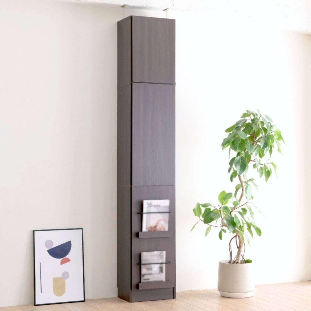 表紙を見せて収納できる本棚 [深型タイプ] (幅42cm ハイタイプ 扉付き