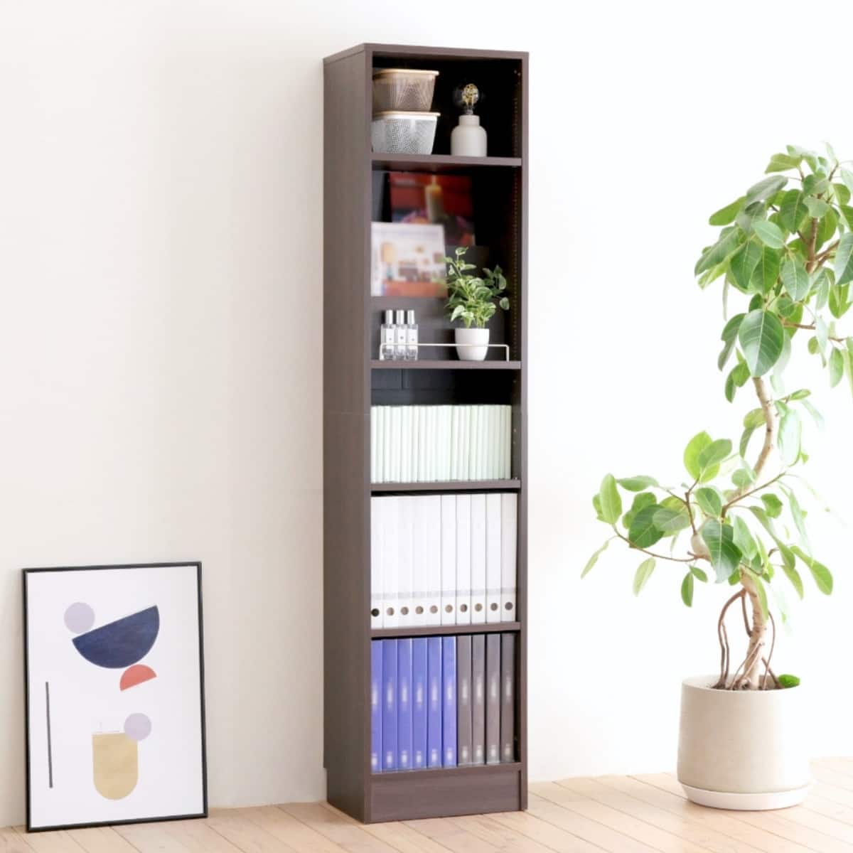 表紙を見せて収納できる本棚 [深型タイプ] (幅42cm ダークブラウン